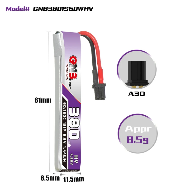 GNB 1S 3.8V 380mAh 60C Lipo Ba - Drone Battery Plate ulasan dan harga