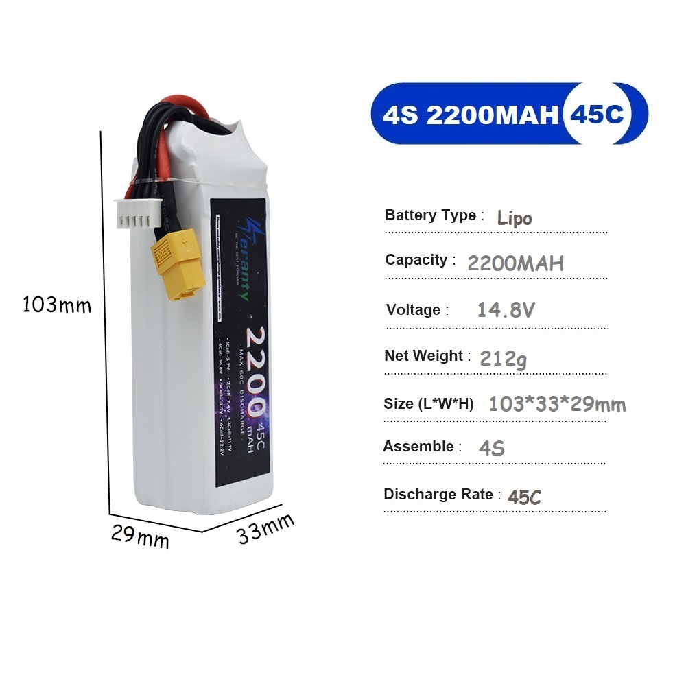 4S LiPo Battery 14.8V 1500mah  - Drone Battery Li-Ion ulasan dan harga