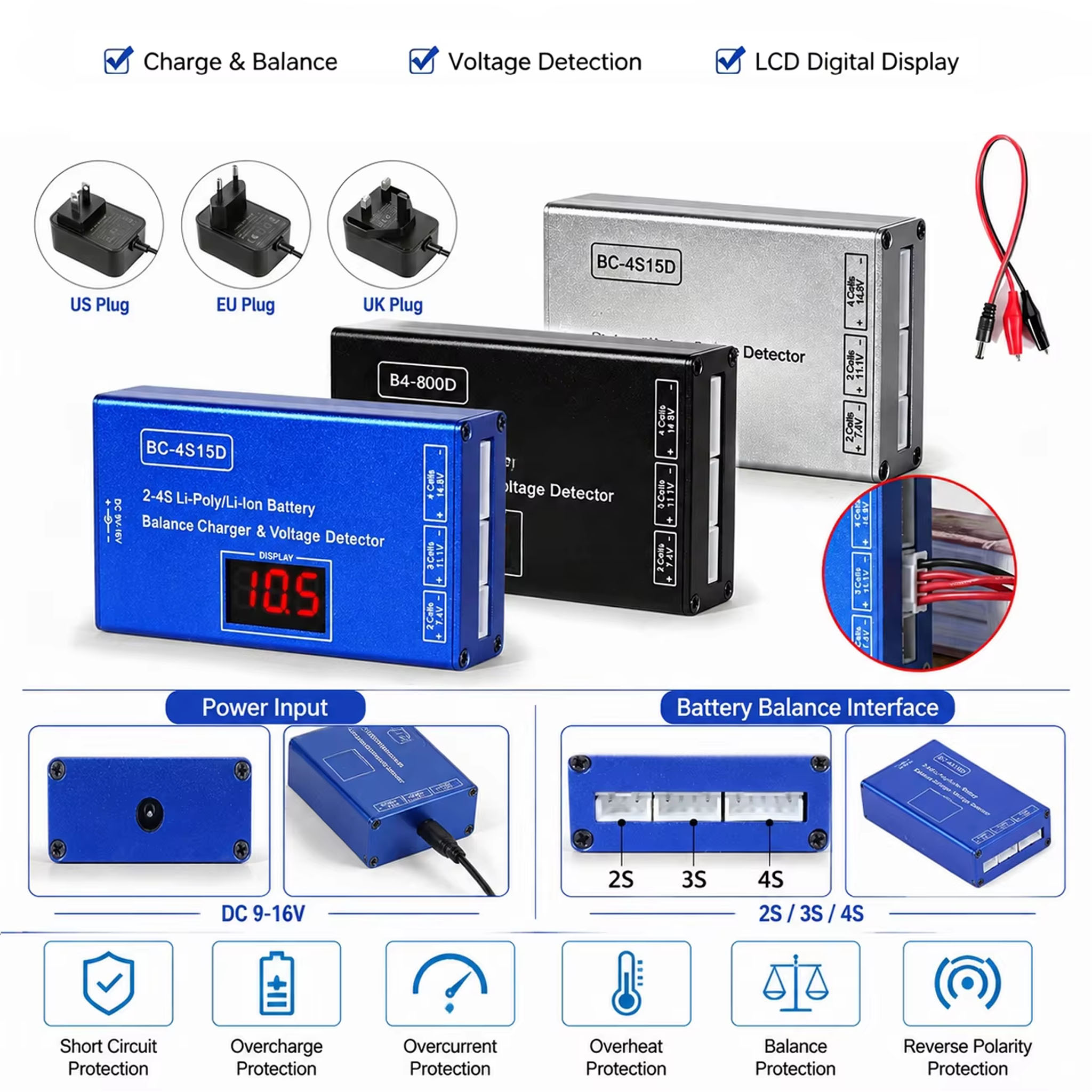 BC-4S15D 2-4S Lithium Balance  - Drone Battery Voltage Checker ulasan dan harga
