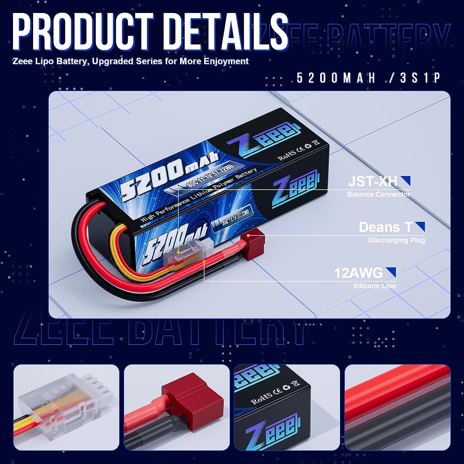 1/2pcs Zeee 3S 5200mAh Lipo Ba - Drone Battery 4S ulasan dan harga