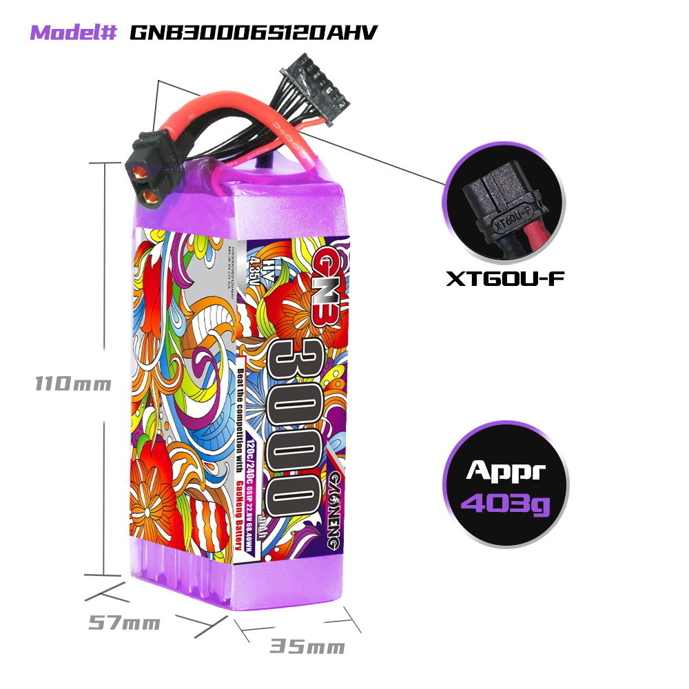 GNB Lipo Battery 6S 22.8V 3000 - Drone Battery Connector ulasan dan harga